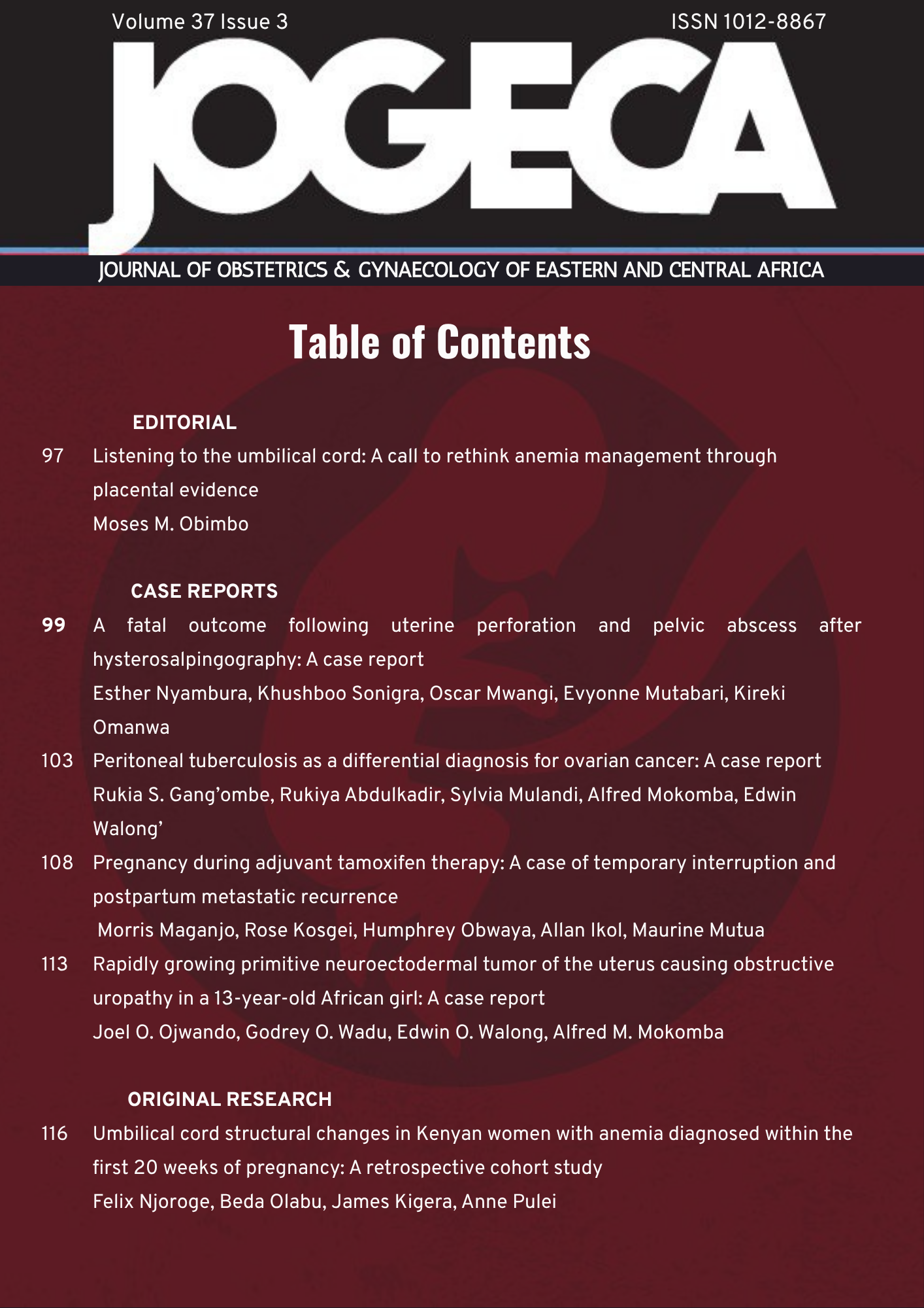 					View Vol. 37 No. 3 (2025): JOGECA Volume 37 issue 3
				